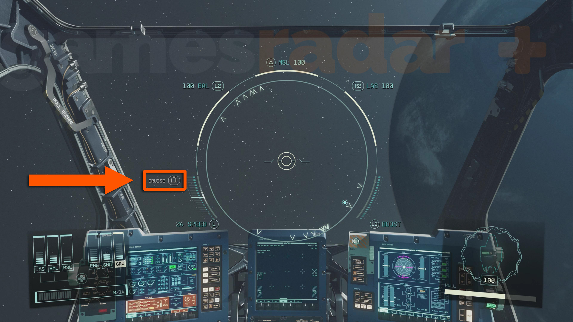 The option to activate Starfield Cruise Mode