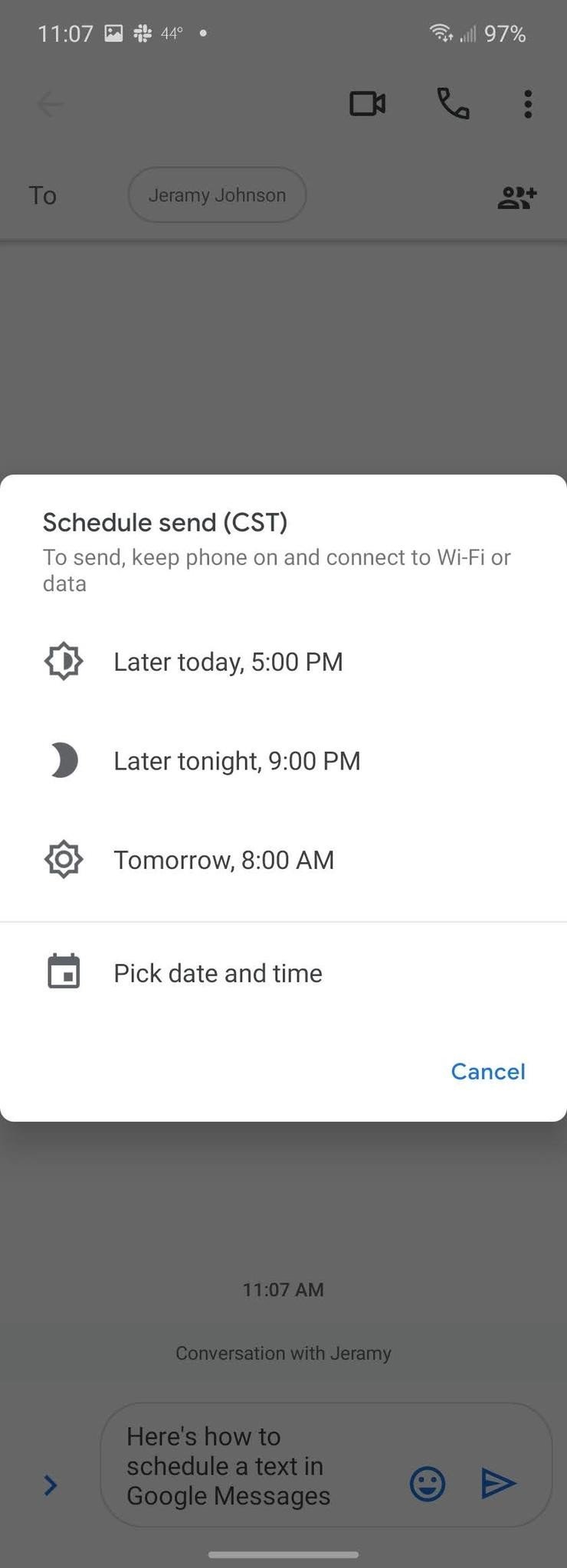 How To Schedule Texts Google Messages Step