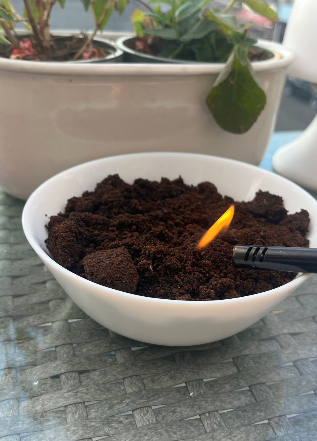 Fly deterrent coffee burning hack