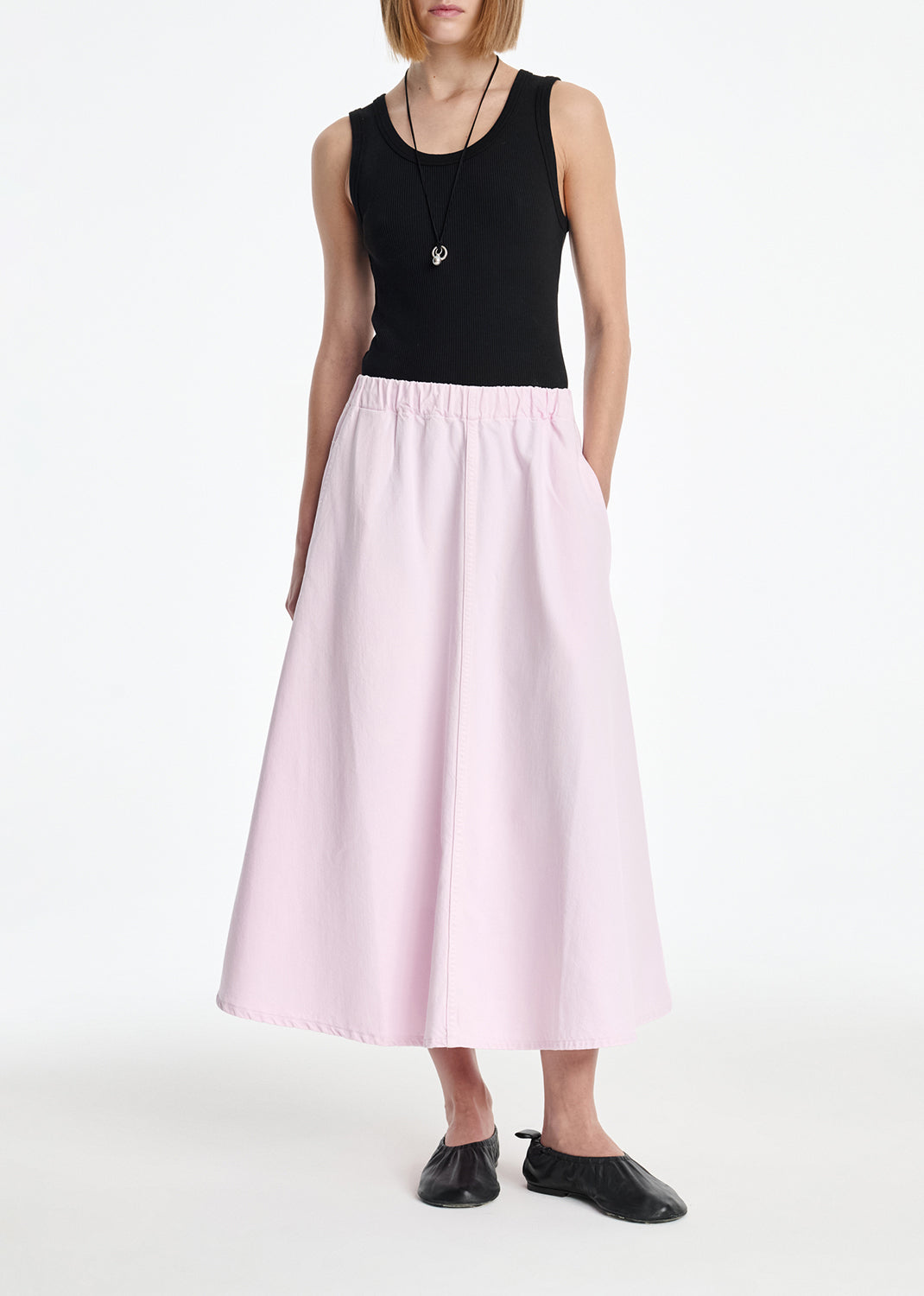 Agolde X Maria Mcmanus Circle Skirt (flyweight) in Stone Wash Powder Pink - Xs / Stone Wash Powder Pink