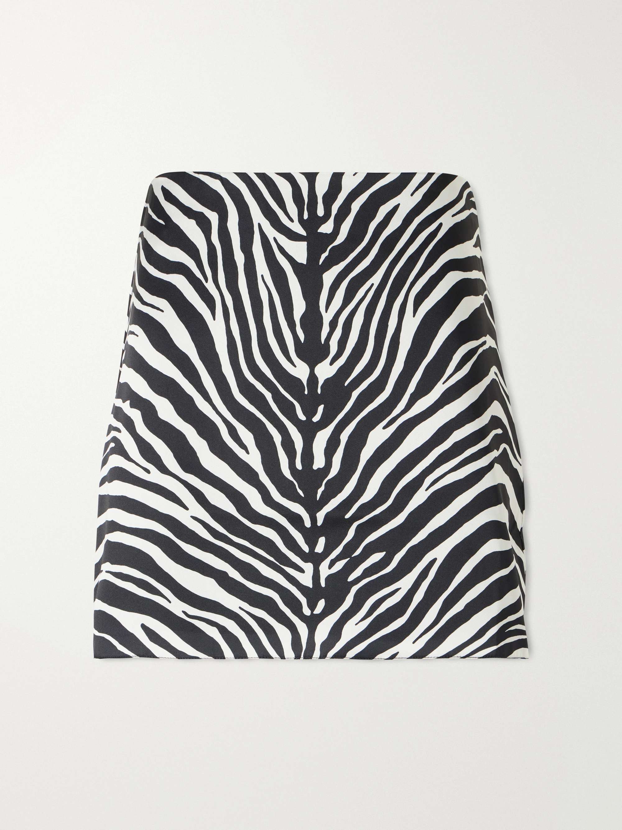Zebra-Print Crepe Mini Skirt
