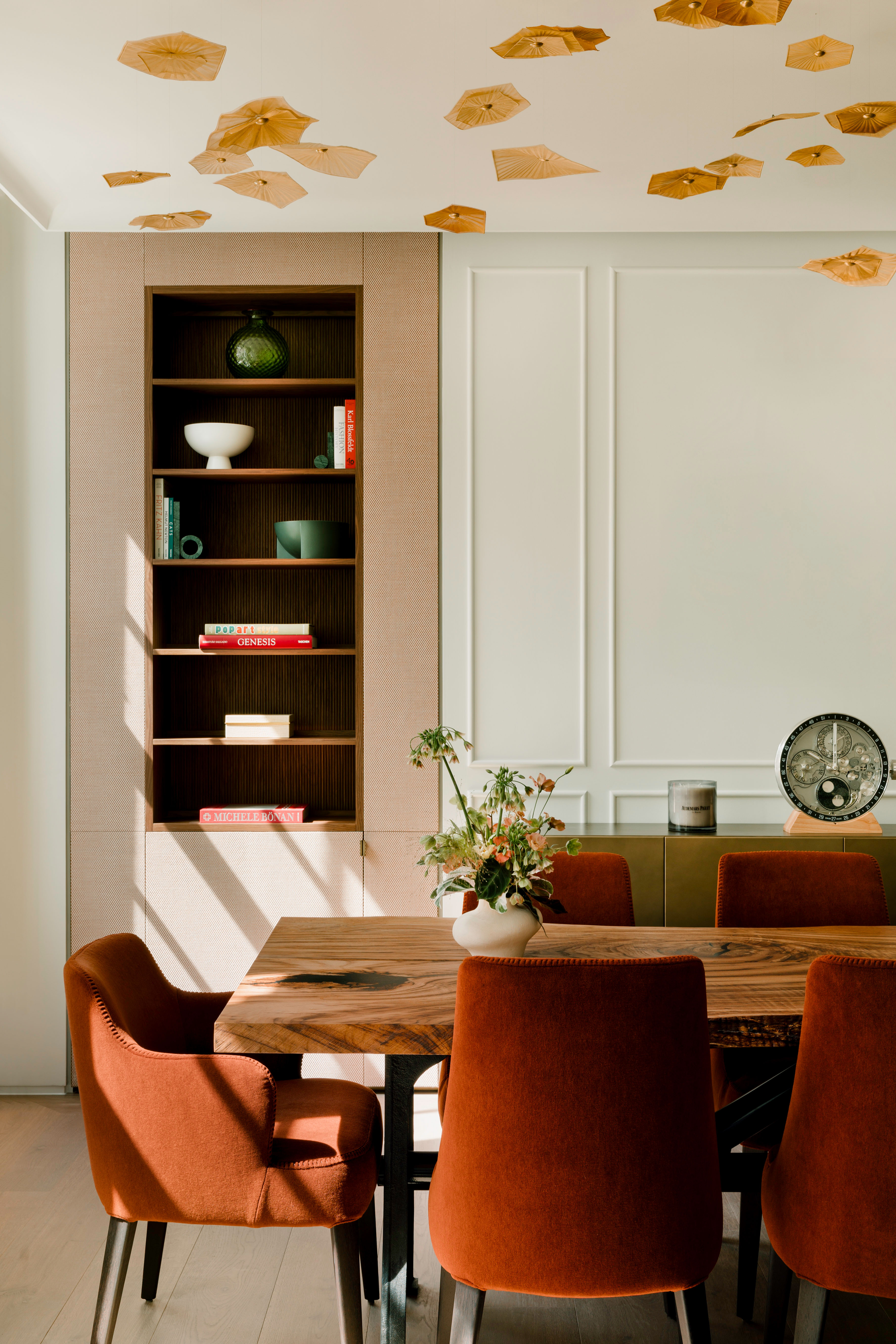 AP House interior with table, chairs and shelving