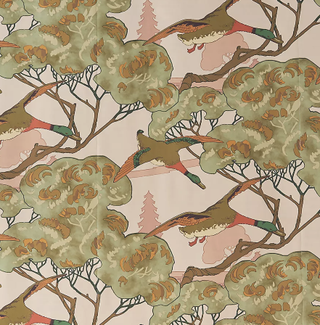 patterned wallpaper with ducks