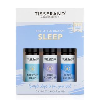 Tisserand Aromatherapy 'The Little Box of Sleep' against a white background.