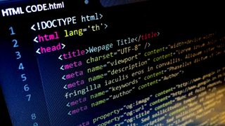 HTML code written in an integrated developer environment