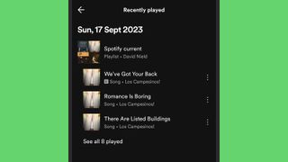 Spotify listening history
