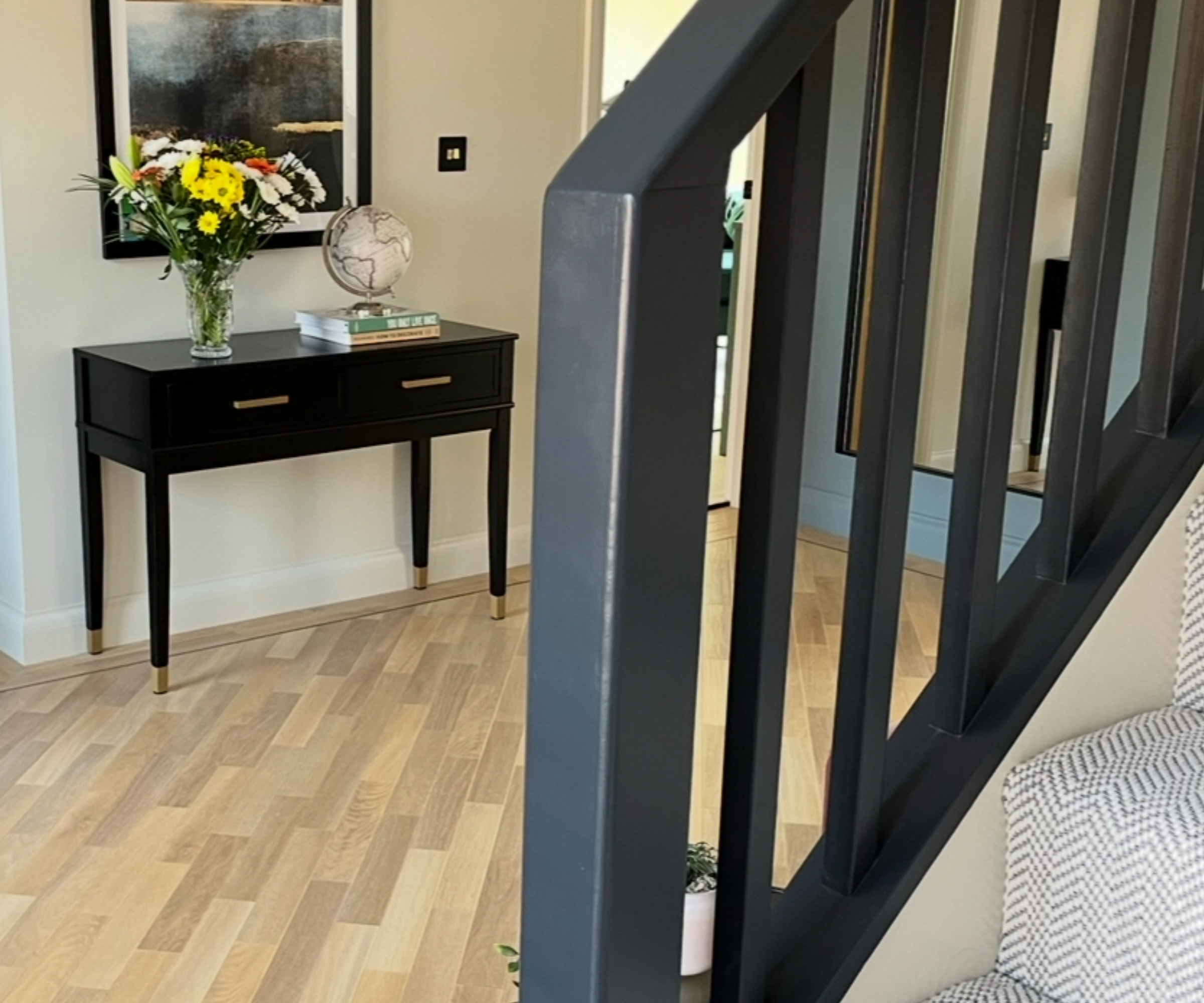 Close up of Laura's painted staircase