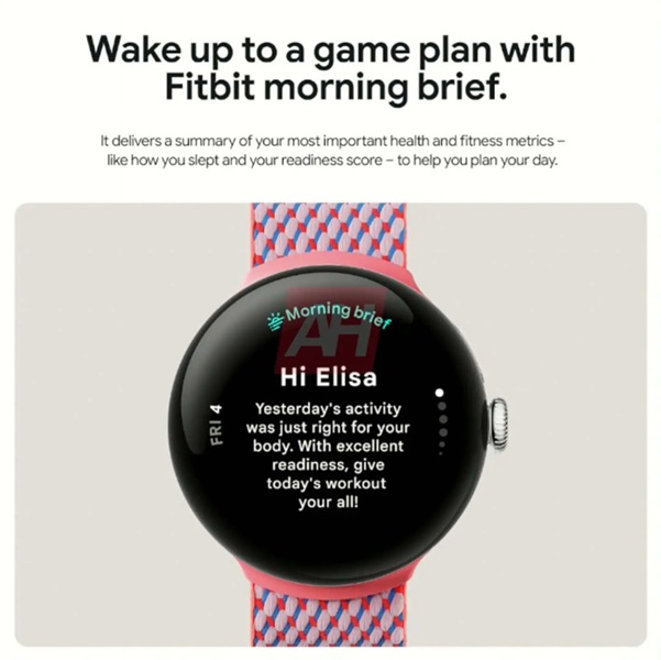 A leaked photo of Fitbit's new "Morning Brief" for the Pixel Watch 3.