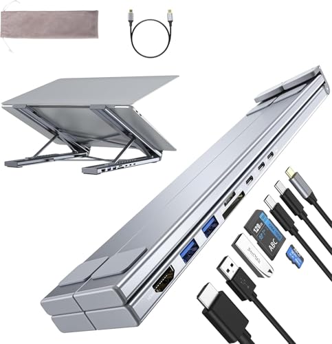 Umaniy Laptop Docking Station Stand With 4k Hdmi, 8 in 1 Usb C Hub Pd 100w/ Usb 3.0/ Tf/sd Card Reader, Tablet Dock Station for Macbook Pro/air, Dell, Hp, Lenovo Thinkpad, Dell, Hp, Asus (m57)