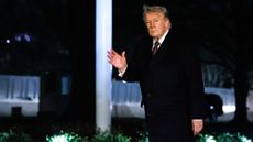 President Donald Trump walks to the White House from Marine One helicopter