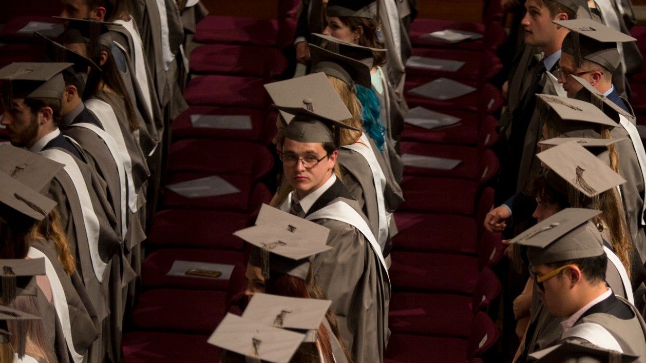 A graduation ceremony at the University of York in 2017