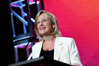 PBS President and CEO Paula Kerger during PBS' 2019 TCA summer press tour executive session on July 29, 2019