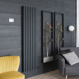 tall black vertical radiator