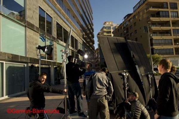 David Millar during filming
