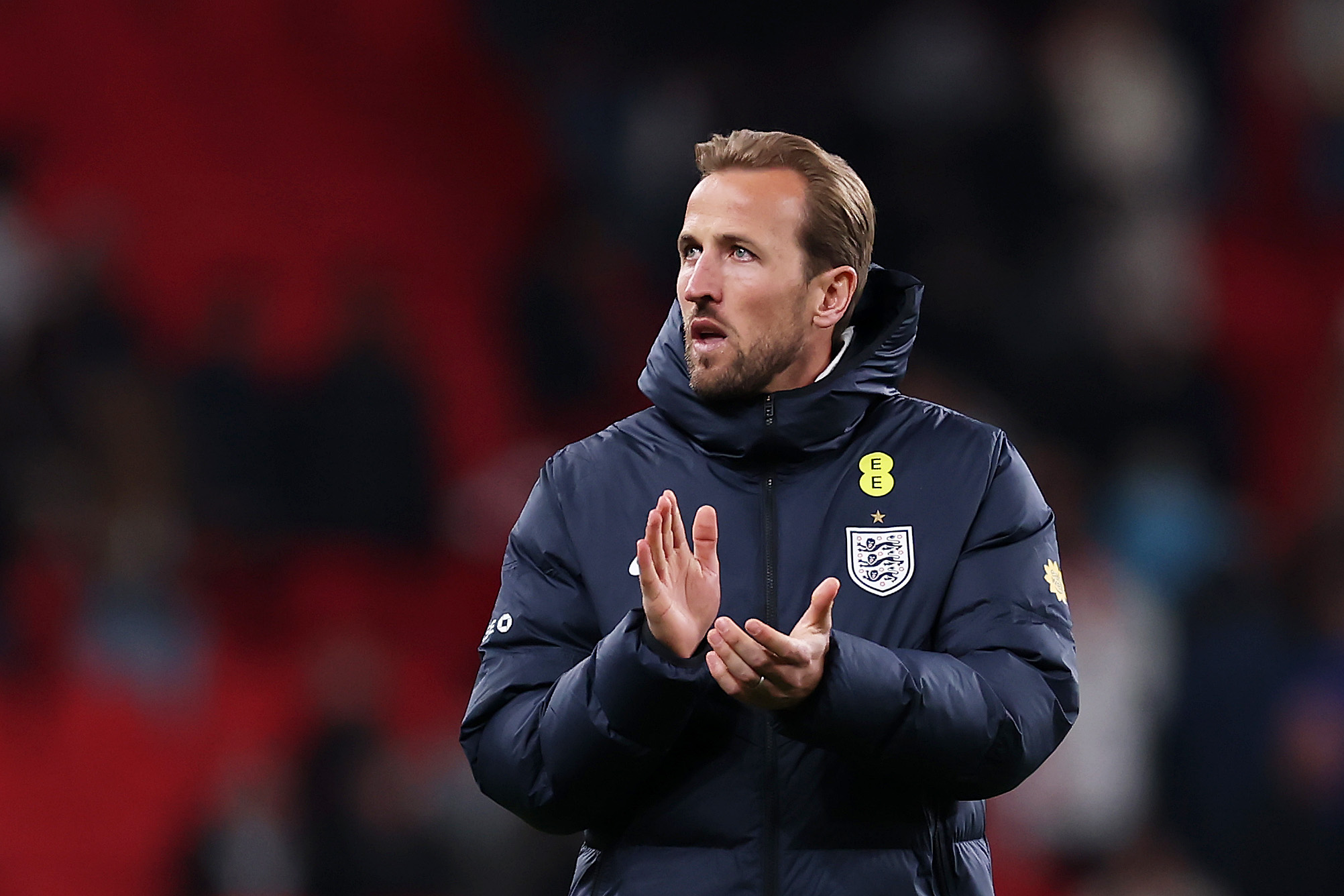 Harry Kane of England applauds the fans at the end of the international friendly match between England and Japan at Wembley Stadium on March 31, 2026 in London, England.