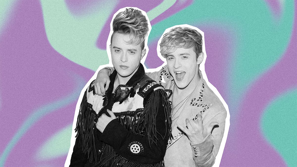 A shot of Jedward posing