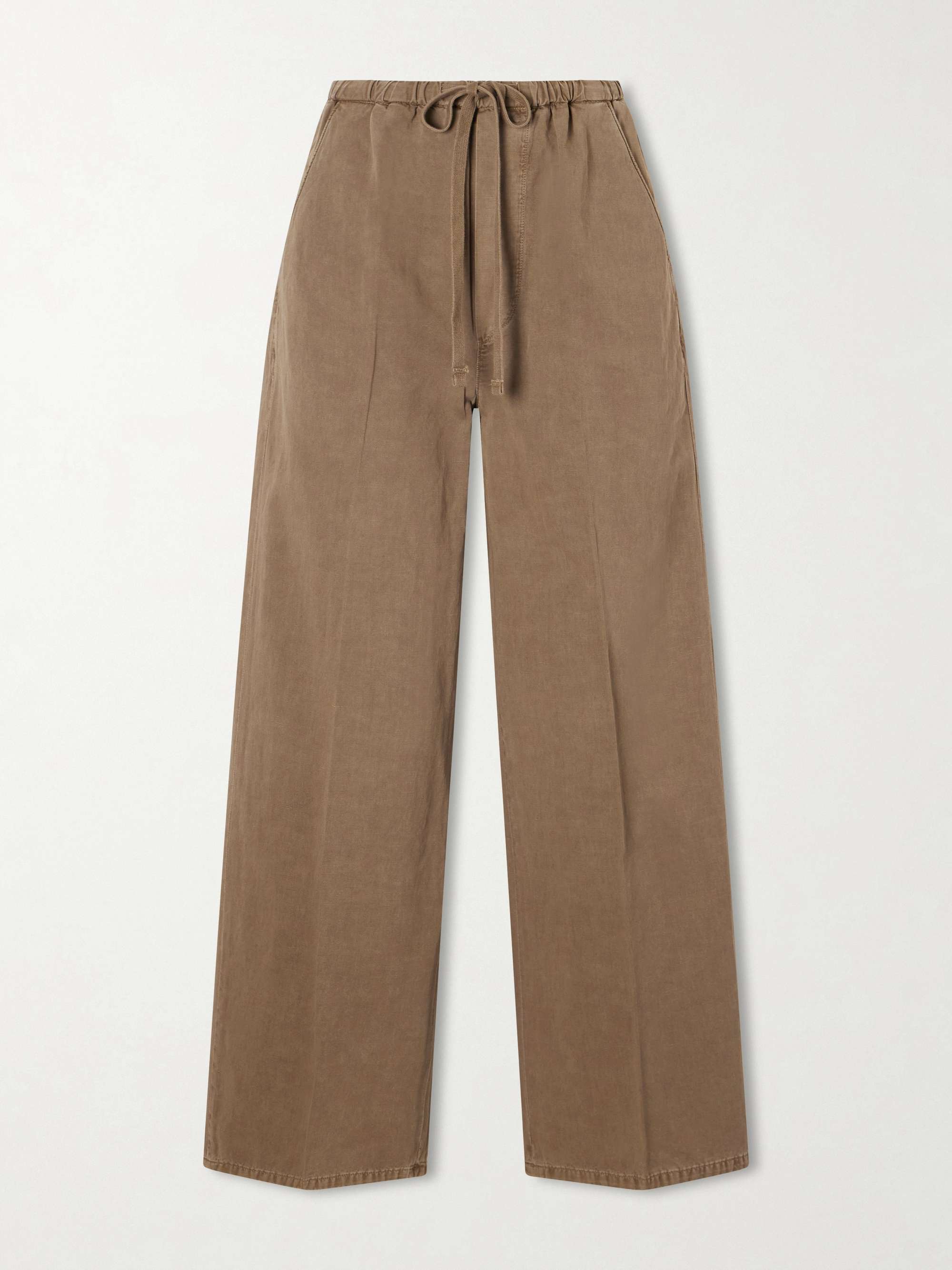 Aurora Cotton and Linen-Blend Wide-Leg Pants