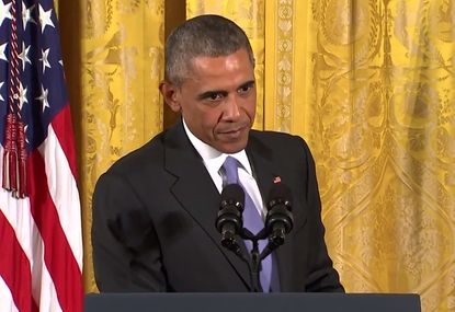 Obama was not pleased with a question from CBS reporter Major Garrett