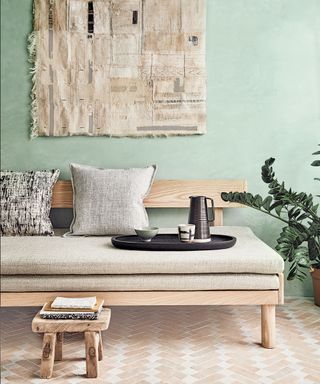 Green room with textured wall using paint