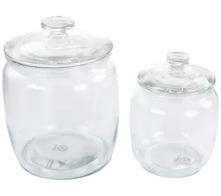 Martha Stewart 2.1 Quart and 1 Quart Glass Canisters, Set of 4