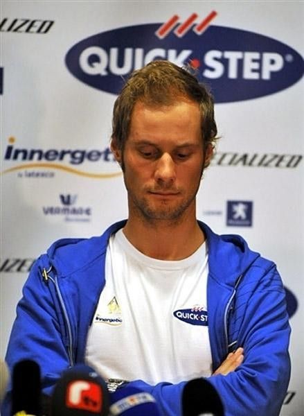 Belgian Tom Boonen, 27, during the press conference regarding his positive test for cocaine
