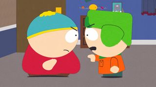 Cartman and Kyle argue in South Park
