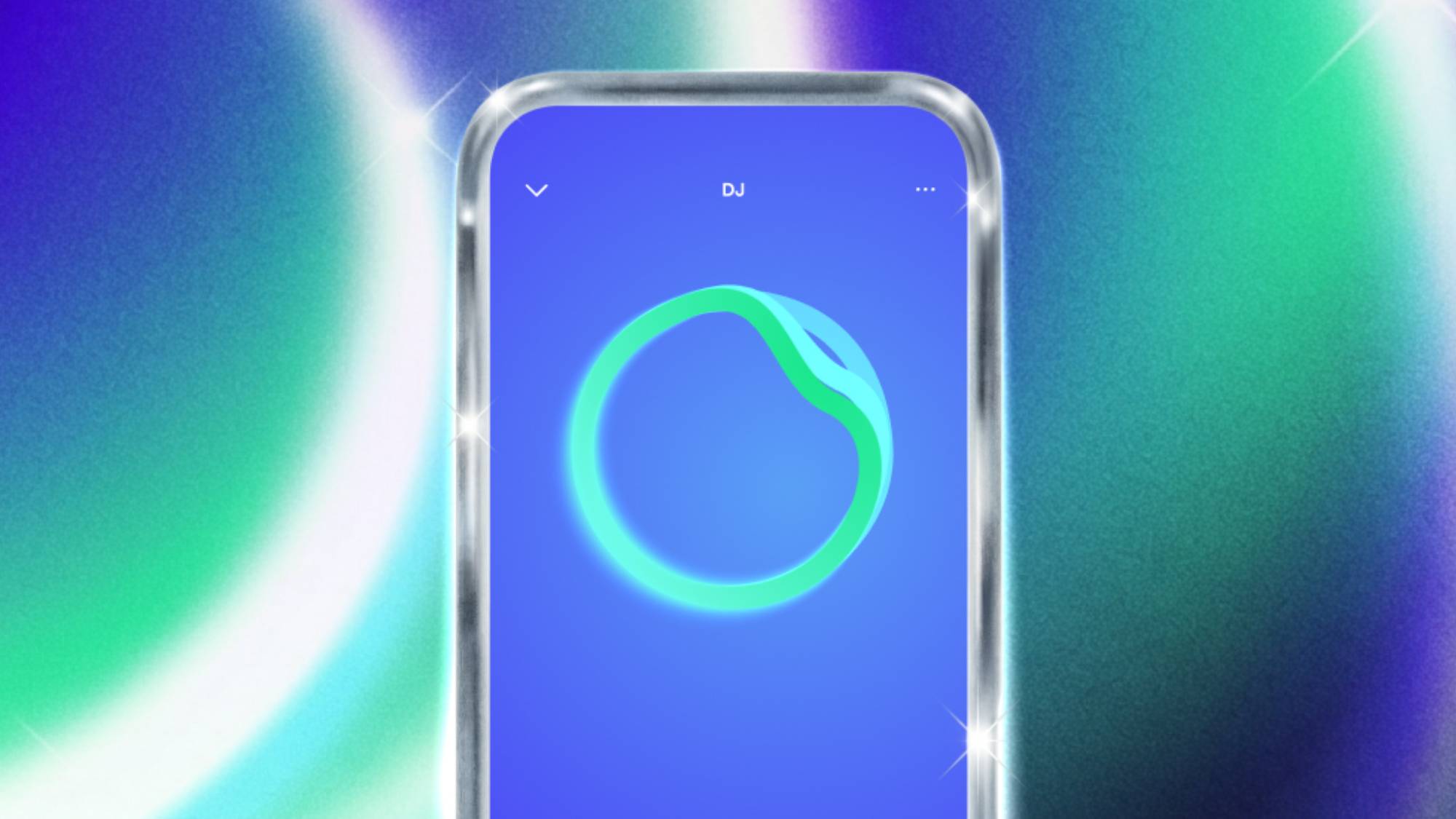 A close up of a smartphone with Spotify AI DJ 