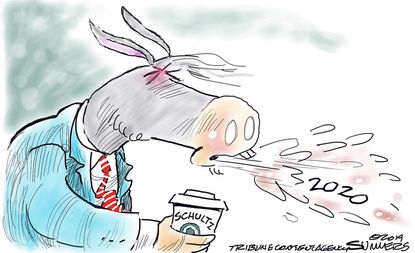 Political Cartoon U.S. Howard Schultz 2020 Starbucks Democrats