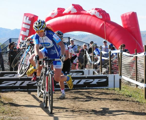 Teal Stetson-Lee (Luna Pro Team) was the first over the barriers on lap one