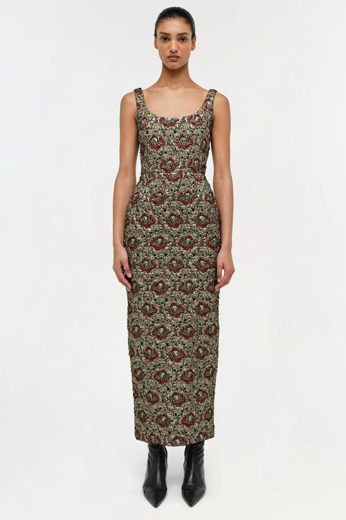Ravenna Gilded Jacqaurd Midi Dress