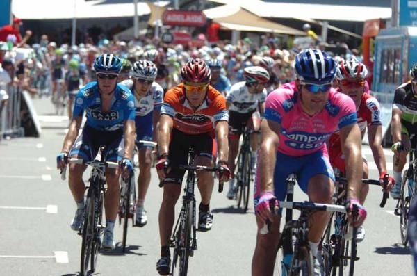 Riders cross the line after another day in the sun