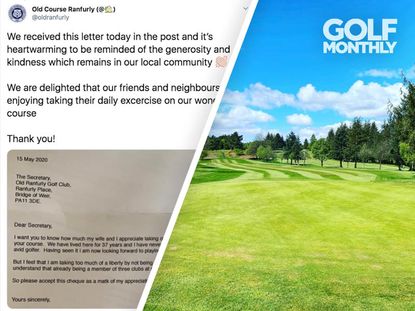 Golf Club Receives "Heartwarming" Cheque And Letter From Local Walker