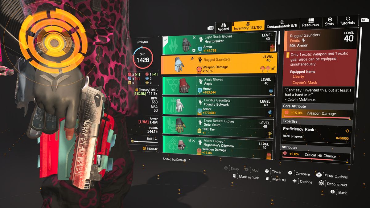 How to get the Rugged Gauntlets exotic gloves in The Division 2