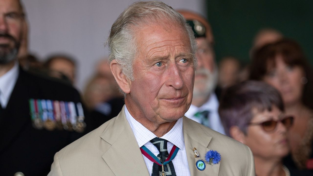 The secret behind Prince Charles&#039; suit revealed, seen here as he visits HMS Queen Elizabeth, on July 20, 2022 in Portsmouth, England