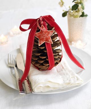 Pinecone Christmas place setting