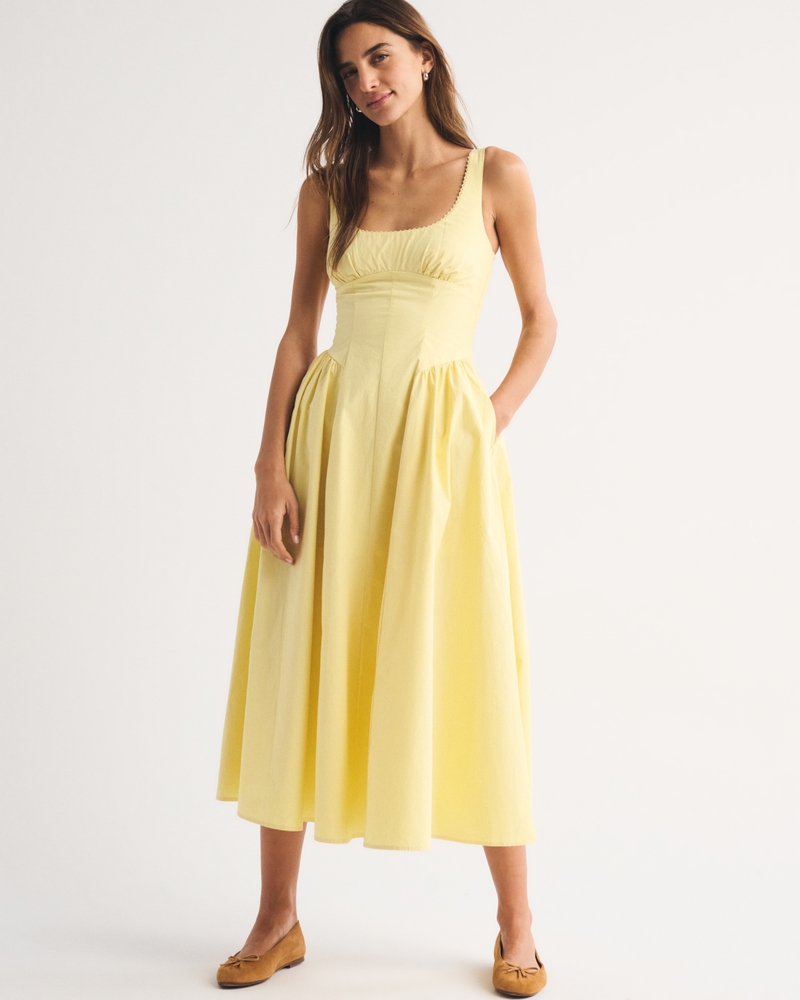 100% Cotton A&amp;amp;f Bra-Free Dylan Midi Dress