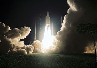 Ariane 5 Rocket Launches Communications Satellite Pair