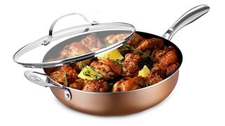 Best induction pan for durability: Gotham Steel 12” Nonstick Fry Pan with Lid