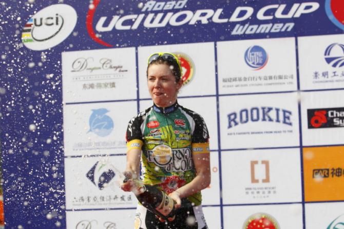 Tetyana Riabchenko (Forno D'Asolo) celebrates on the podium