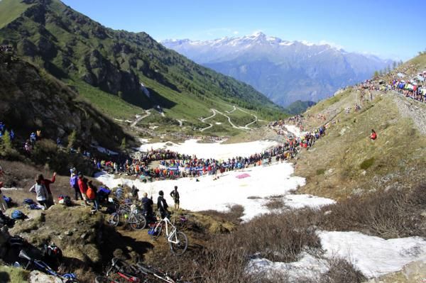 A stunning backdrop for the last day in the mountains in this year's Giro d'Italia