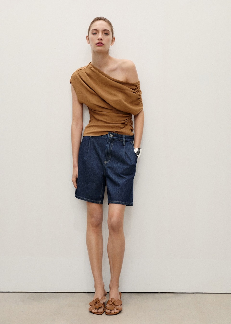 High-Rise Denim Shorts