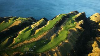 Cape Kidnappers, New Zealand pictured from above