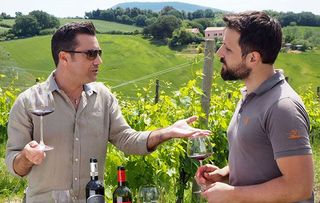 Gino joins Marco Moroder in his ancient vineyard to sample Rosso Conero