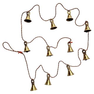 Brass Decorative String of 11 Metal Vintage Bells