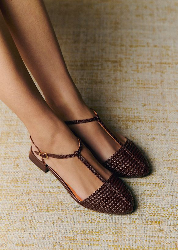 Aurore Low Sandals - Smooth Chocolate - Bovine Leather - S&amp;eacute;zane