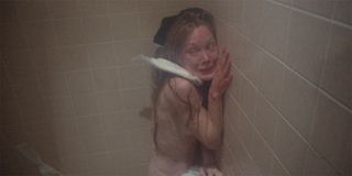 Carrie (Sissy Spacek) terrified in the shower in Carrie