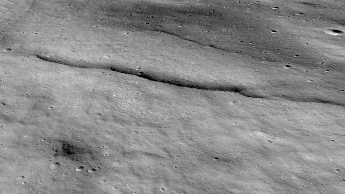 Lobate scarps on the moon.