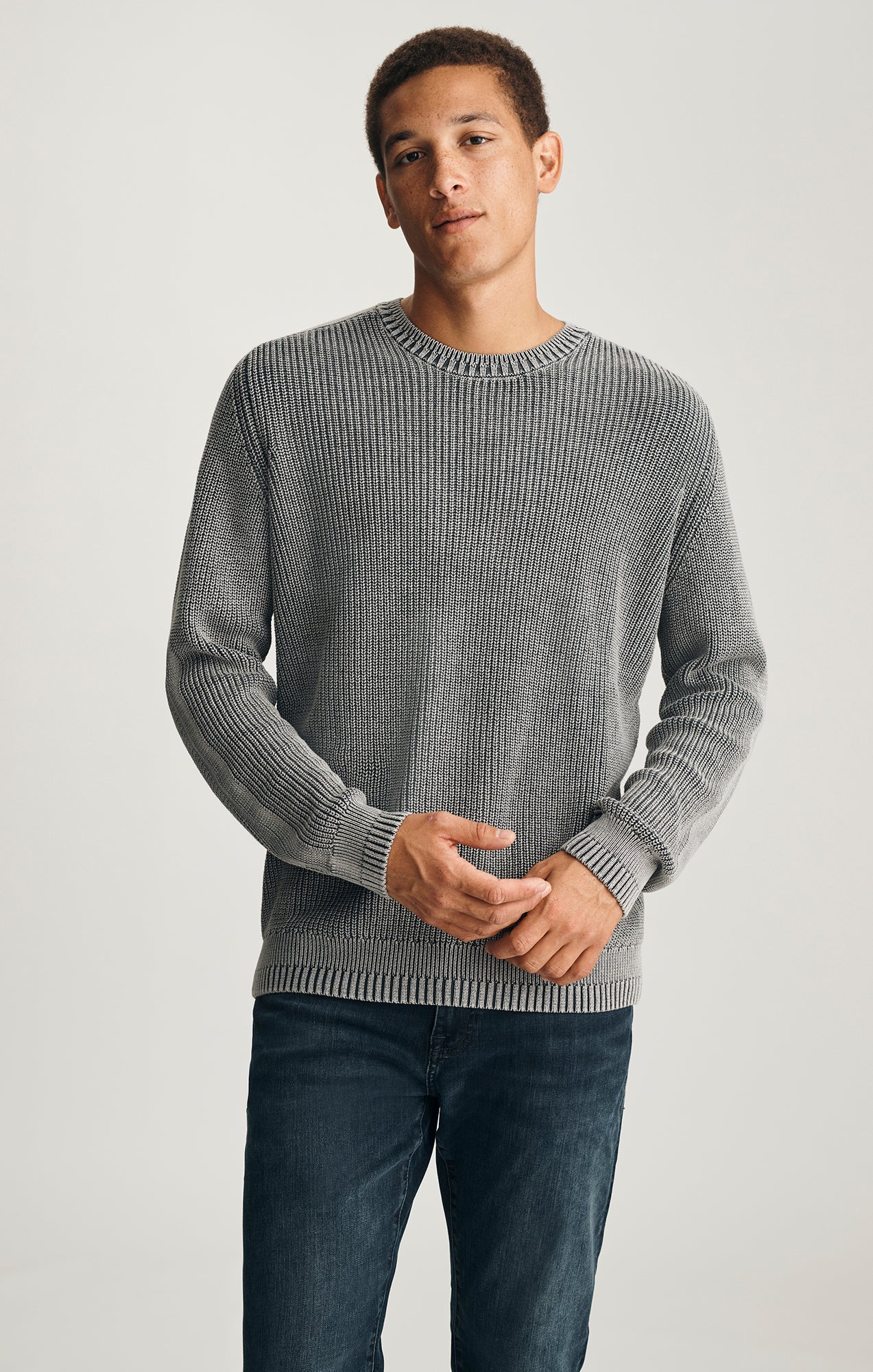 Crew Neck Sweater in Anthracite - Xs