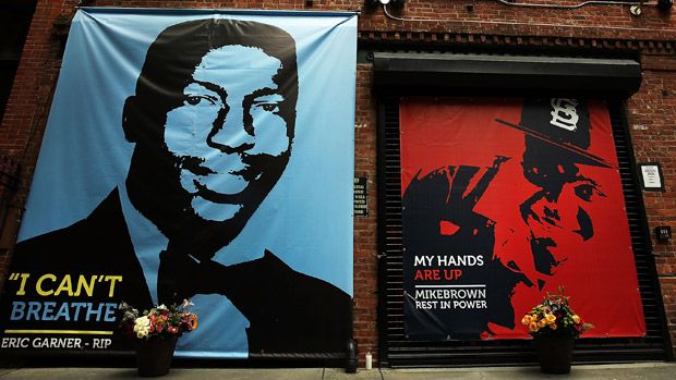 Memorial of Michael Brown and Eric Garner in New York City