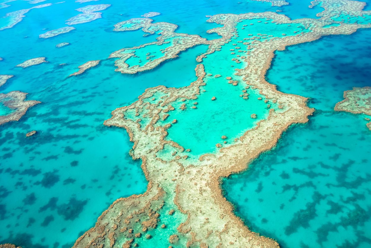 The Great Barrier Reef from above.